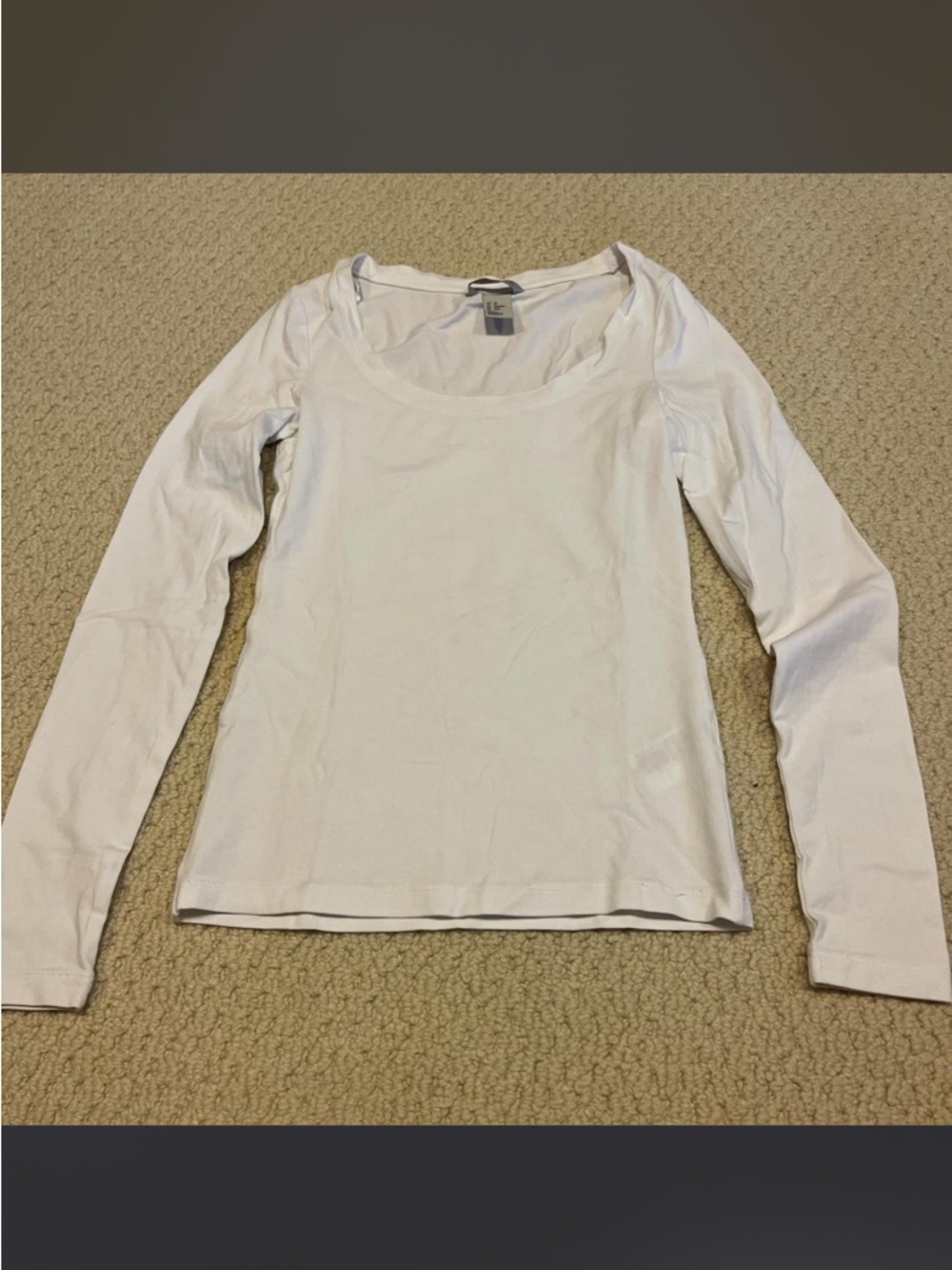 white long sleeve with scoop neck